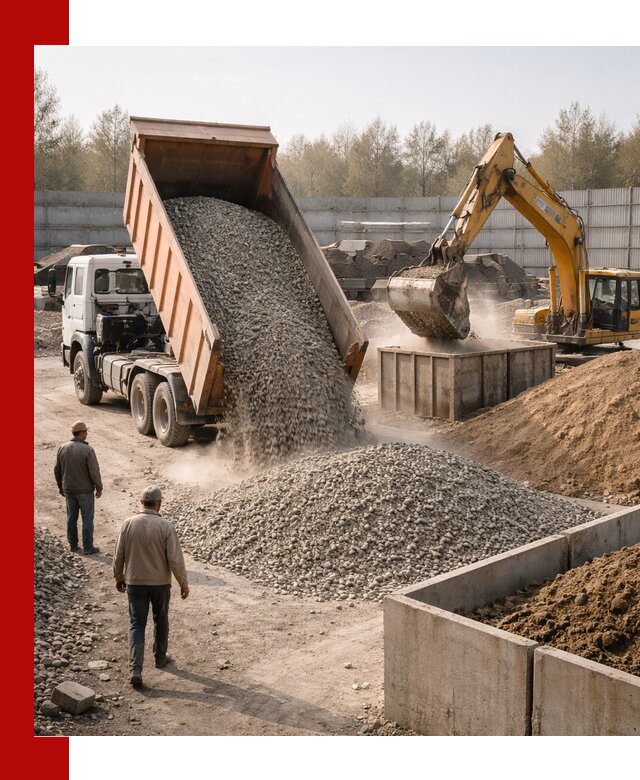 Доставка нерудных материалов с погрузкой и разгрузкой в Карабулаке