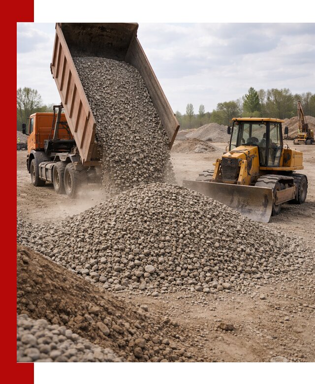 Доставка гравийного щебня фракции 40-70 в Карабулаке