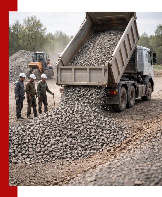 Доставка гравийного щебня фракции 70-120 в Карабулаке