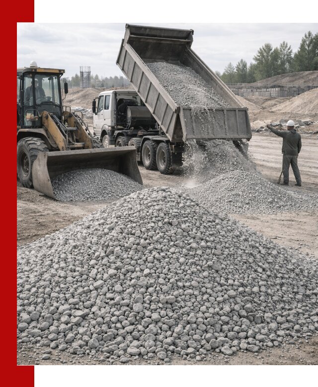 Доставка известнякового щебня фр. 5–20 в Карабулаке