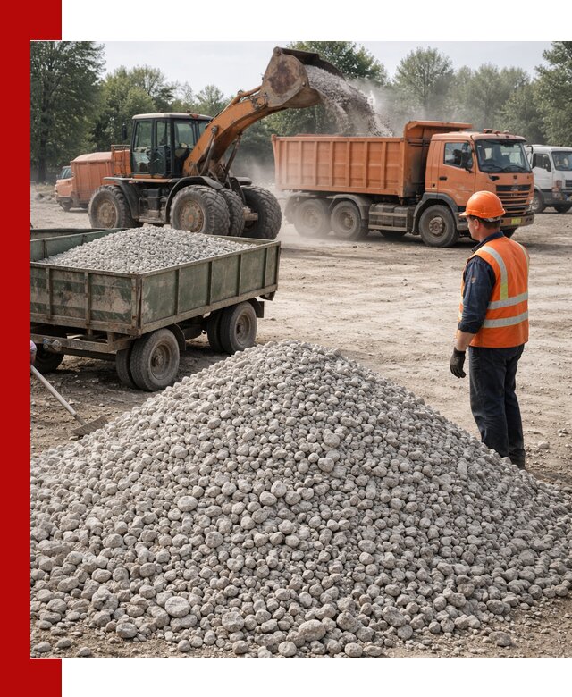 Доставка известнякового щебня фракция 20–40 в Карабулаке