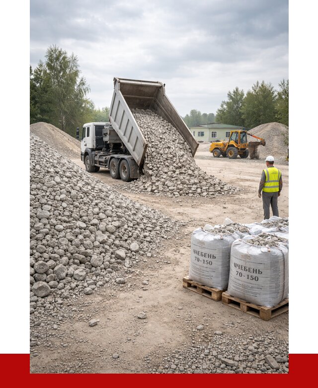 Известняковый щебень фракция 70-150 в Карабулаке от 1291 р. | ПРОНЕРУДКрб