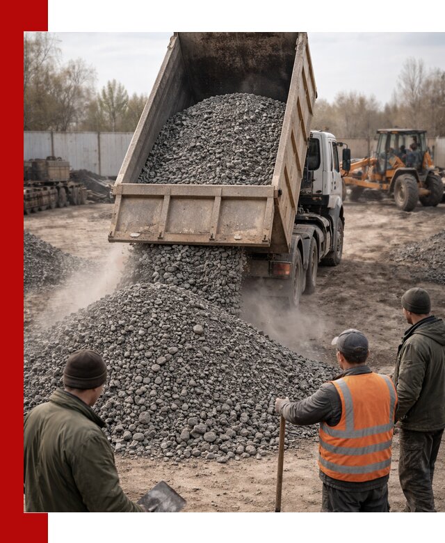 Доставка шлакового щебня в удобные сроки по выгодной цене в Карабулаке
