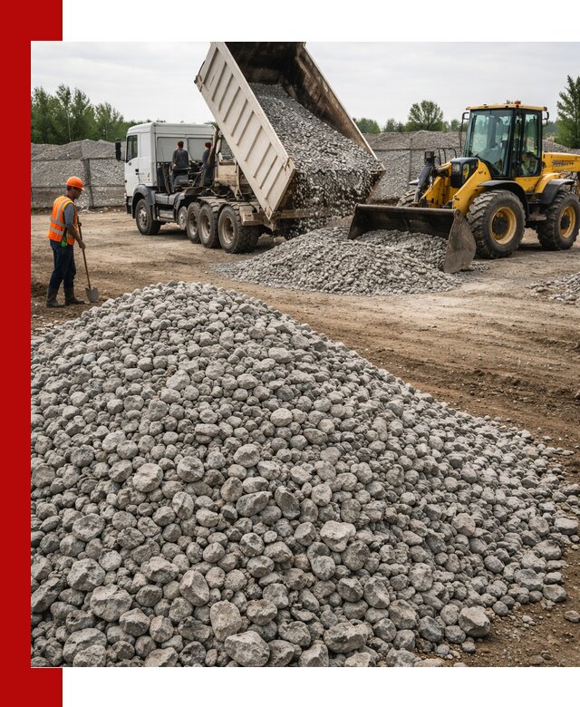 Доставка бетонного щебня фракции 40-70 в Карабулаке