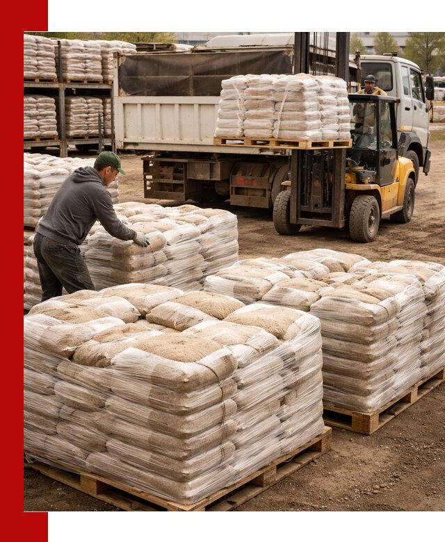 Карьерный песок в мешках с доставкой в Карабулаке