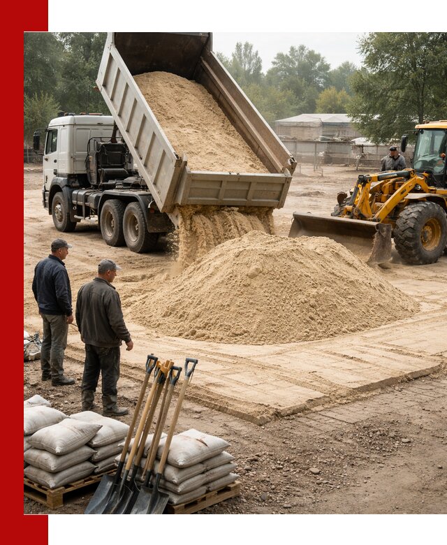 Доставка мытого песка в Карабулаке с самосвалами по выгодной цене