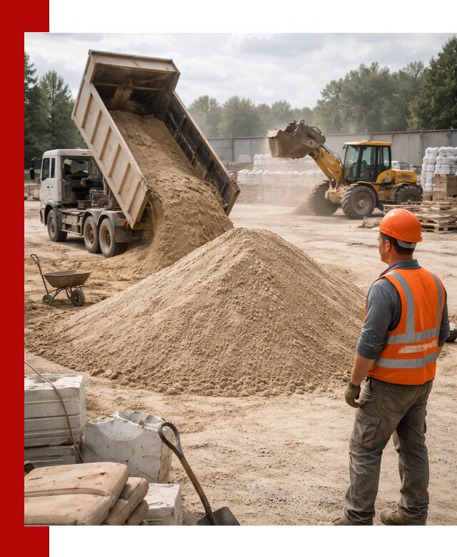 Доставка строительного песка с самосвалом в Карабулаке
