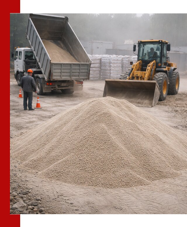 Кварцевый песок фракция 0–8 для стройработ в Карабулаке