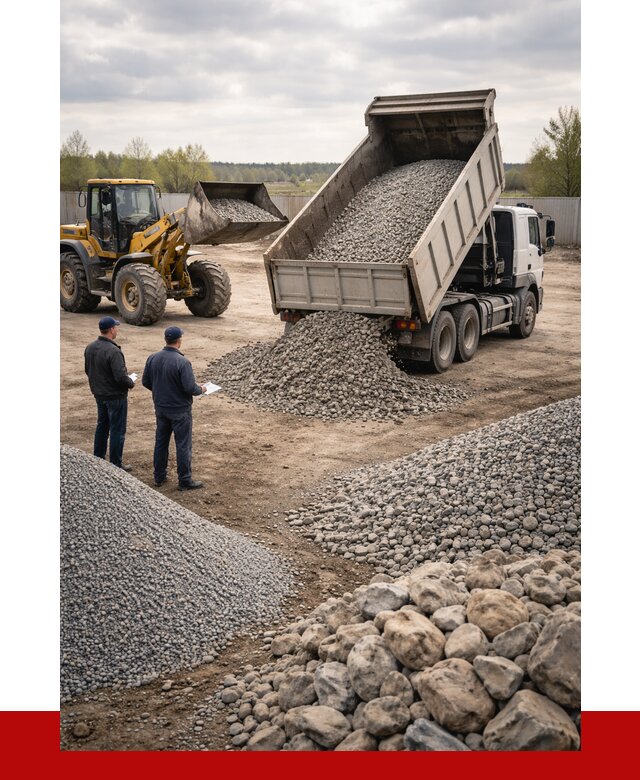 Гравий и камень с доставкой в Карабулаке от 4338 р. - ПРОНЕРУДКрб