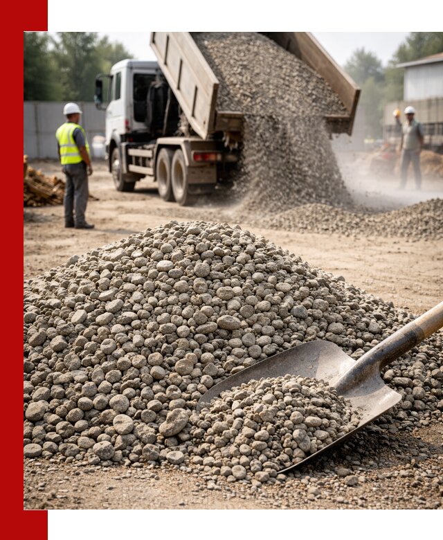 Доставка гравия фракции 20-40 в Карабулаке с самосвалами