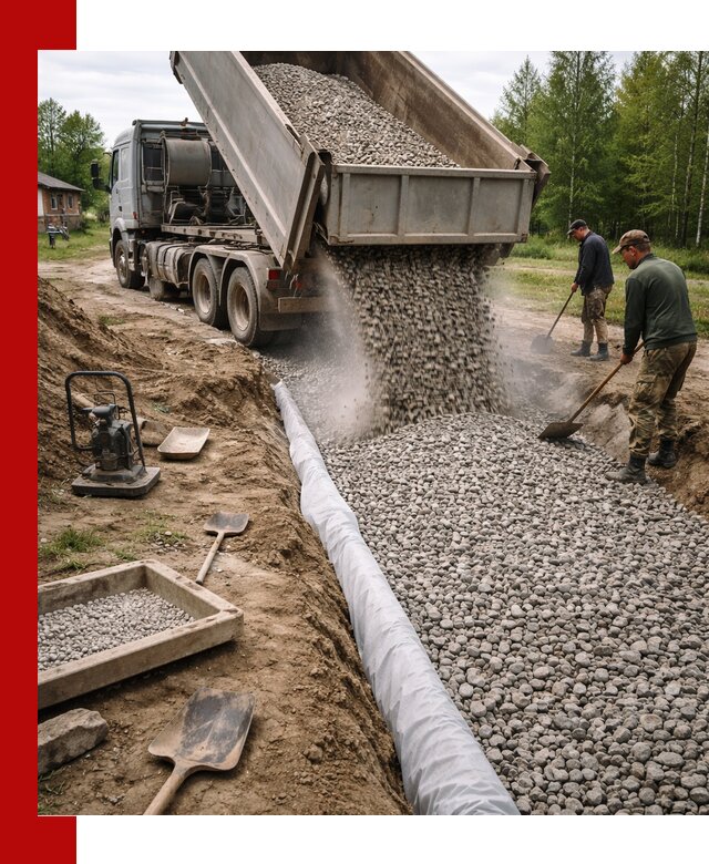 Гравий для дренажа с доставкой в Карабулаке качественный и недорогой