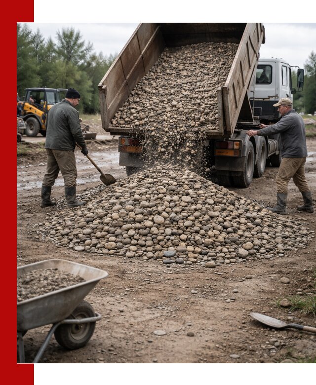Доставка гальки речной оптом и в розницу в Карабулаке