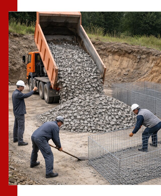 Камень для габионов с доставкой в Карабулаке быстро и надёжно