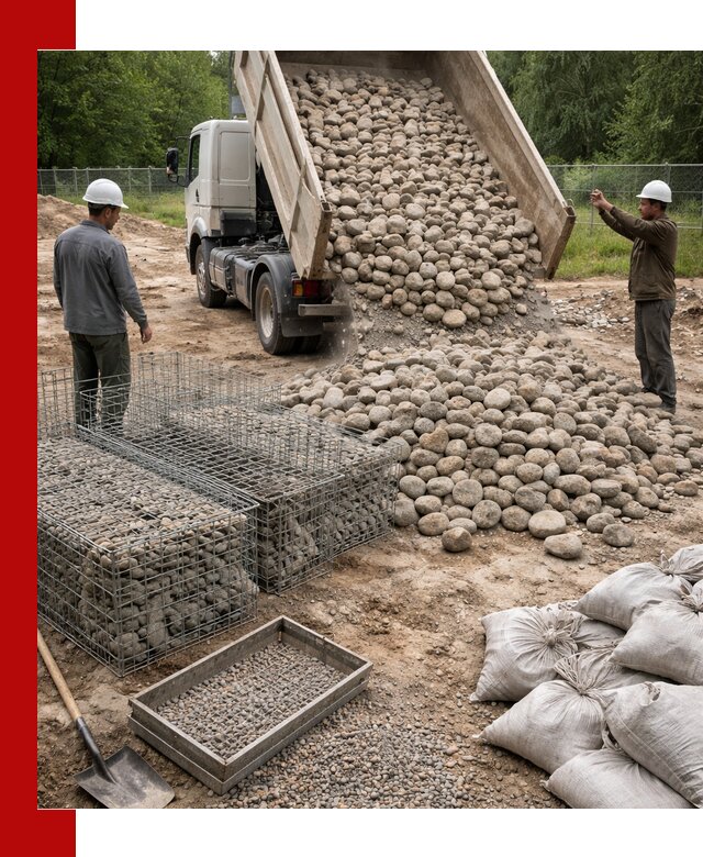 Камень для габионов фракция 70–151 в Карабулаке