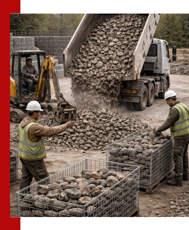 Камень для габионов фракция 100–201 в Карабулаке