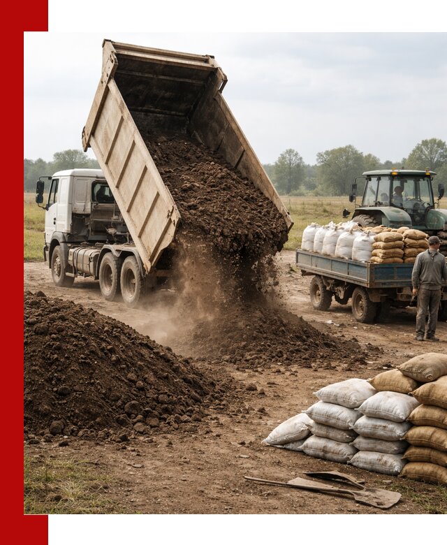 Доставка грунта и удобрений оптом в Карабулаке для сельхоз и строительства