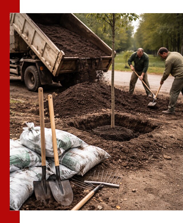 Грунт для посадки деревьев в Карабулаке — доставка и подготовка почвы