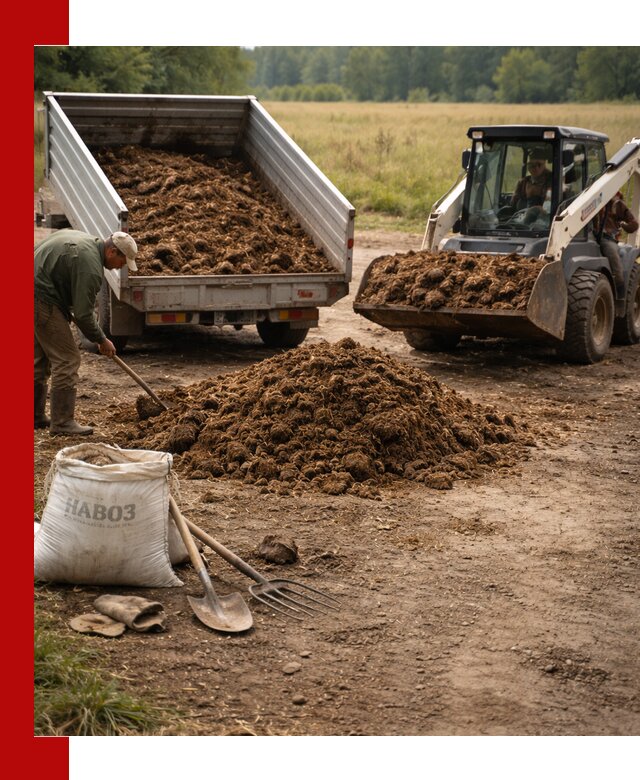 Доставка конского навоза в Карабулаке с разгрузкой и доставкой на объект