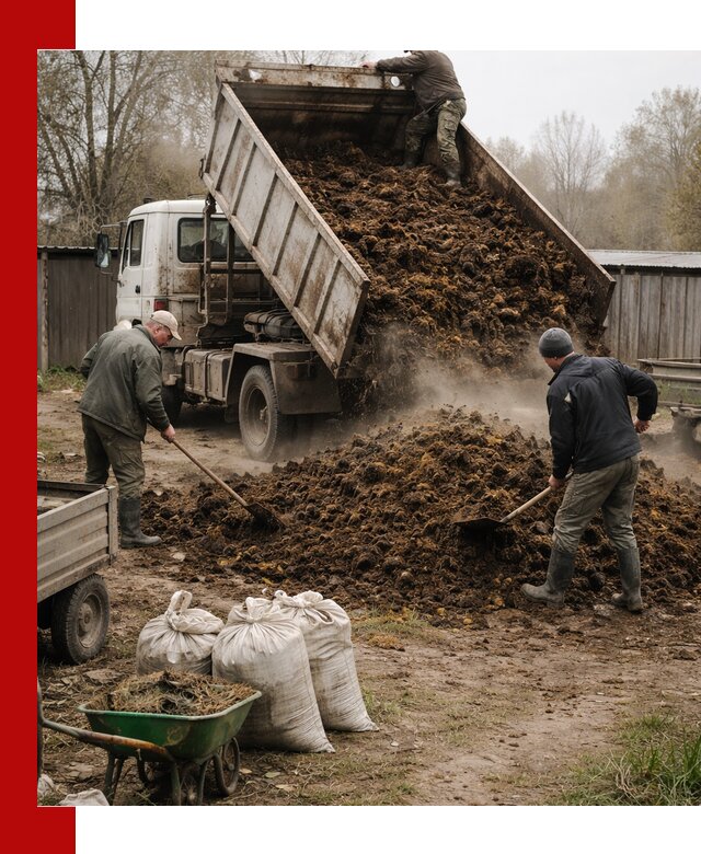 Доставка коровьего навоза самосвалом в Карабулаке