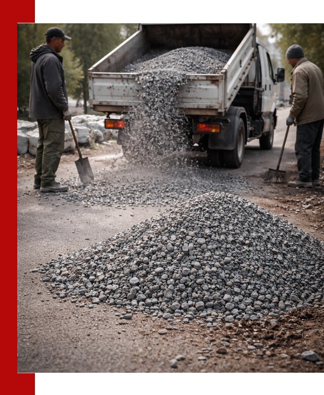 Гранитная крошка для посыпки дорог и тротуаров в Карабулаке