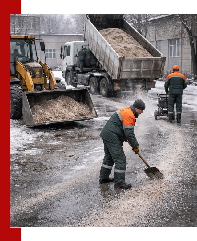 Реагент против гололеда с доставкой и нанесением в Карабулаке