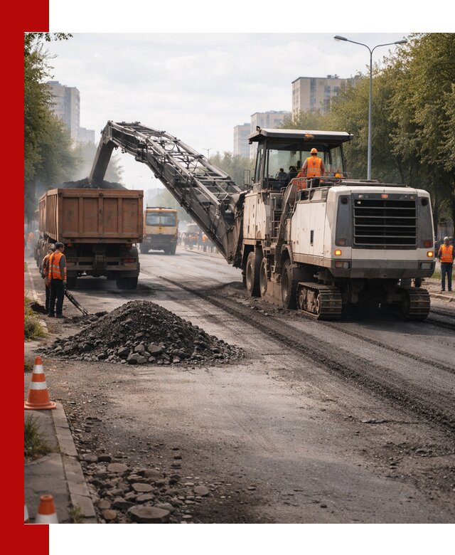 Фрезерованный асфальт в Карабулаке — удаление и вывоз старого покрытия