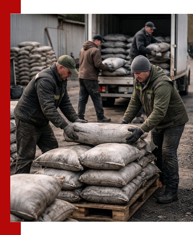 Доставка угля в мешках по выгодным ценам в Карабулаке