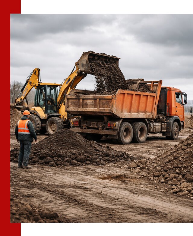 Вывоз грунта и строительного мусора в Карабулаке грузовыми самосвалами