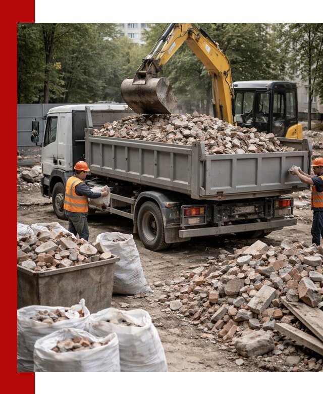 Вывоз строительного мусора в Карабулаке с самосвалами и контейнерами